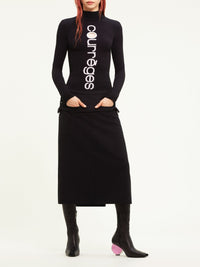 Lightweight wool one-strap Skirt - Black