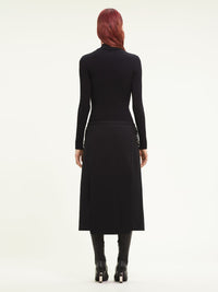 Lightweight wool one-strap Skirt - Black