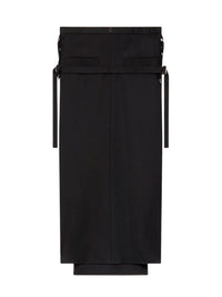 Lightweight wool one-strap Skirt - Black