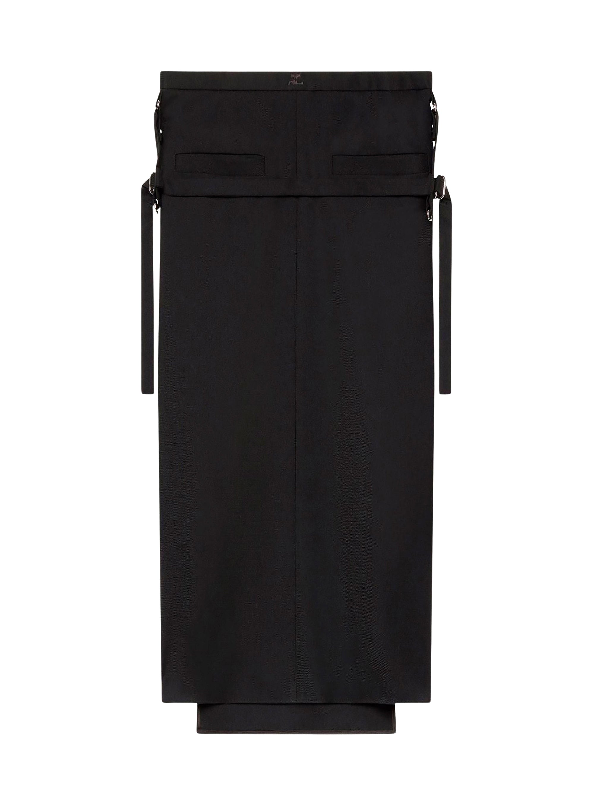 Lightweight wool one-strap Skirt - Black
