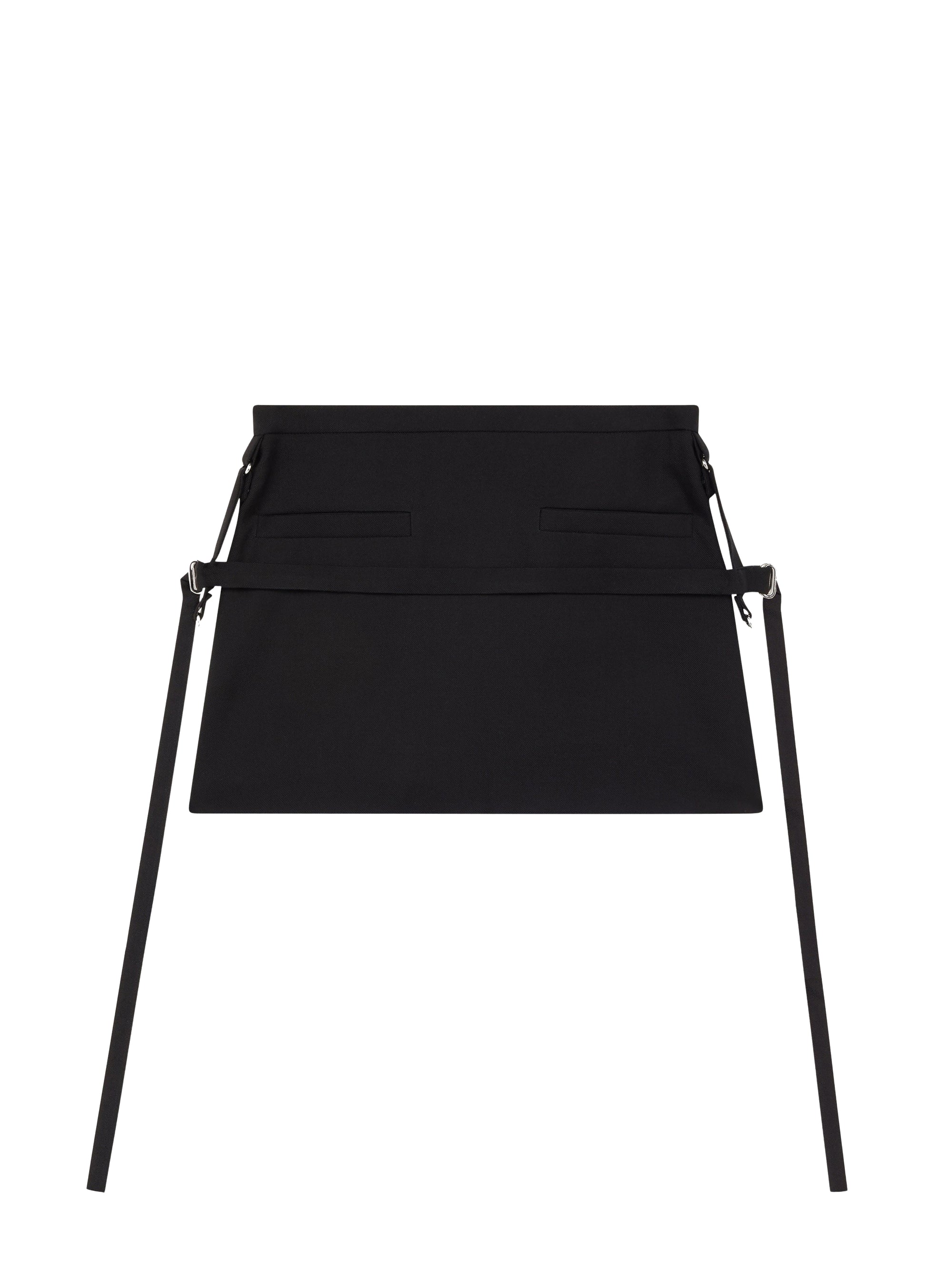 One strap light wool mini Skirt - Black