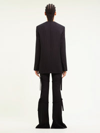 Holistic pinstripes wool mini Dress - Black