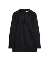 Holistic pinstripes wool mini Dress - Black
