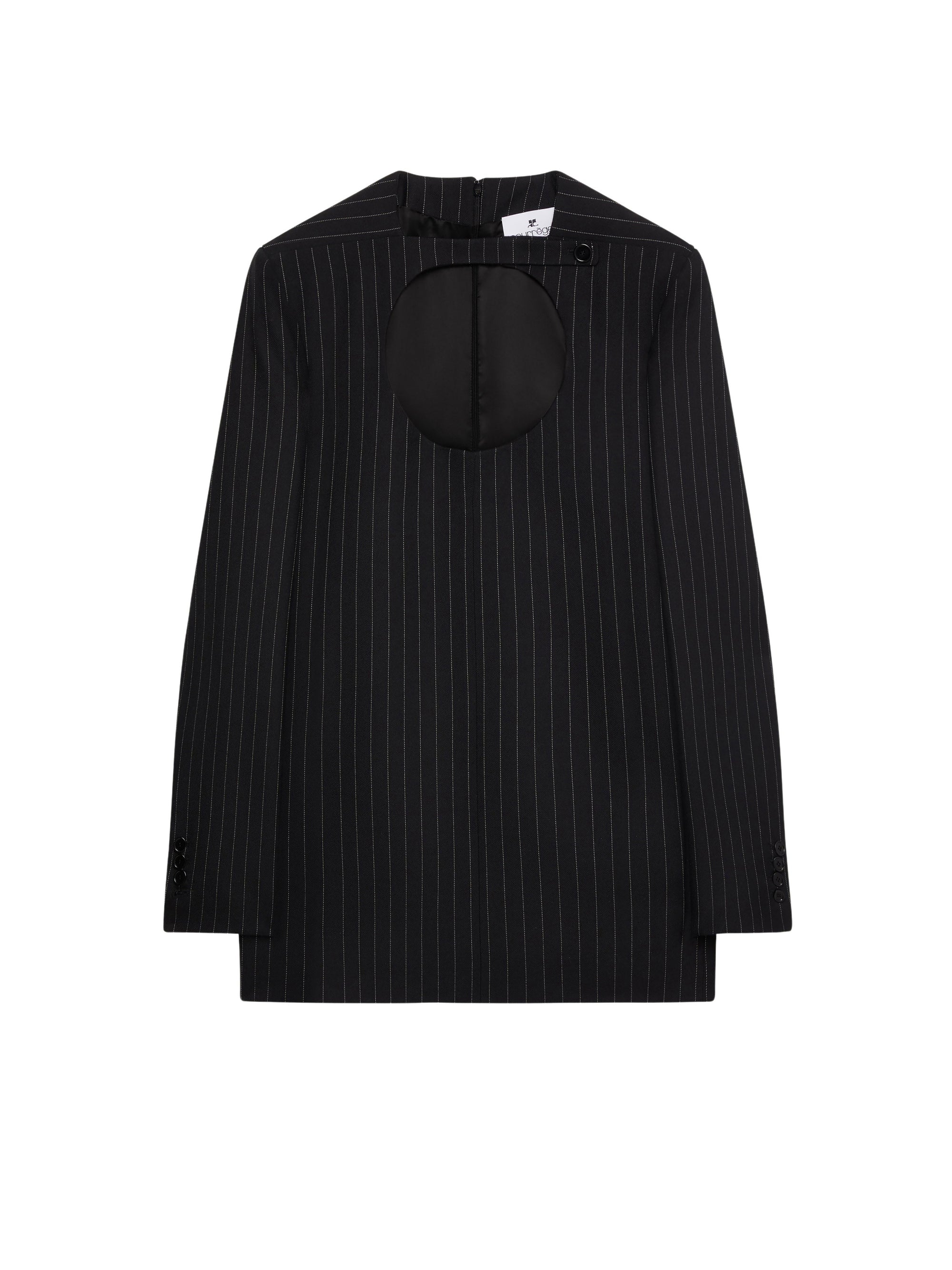 Holistic pinstripes wool mini Dress - Black