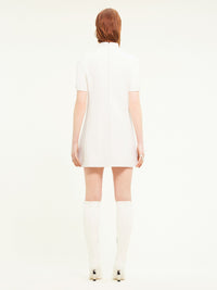 Holistic sleeves crepe a-line Dress - Heritage White
