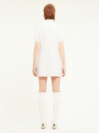 Holistic sleeves crepe a-line Dress - White