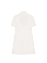 Holistic sleeves crepe a-line Dress - Heritage White