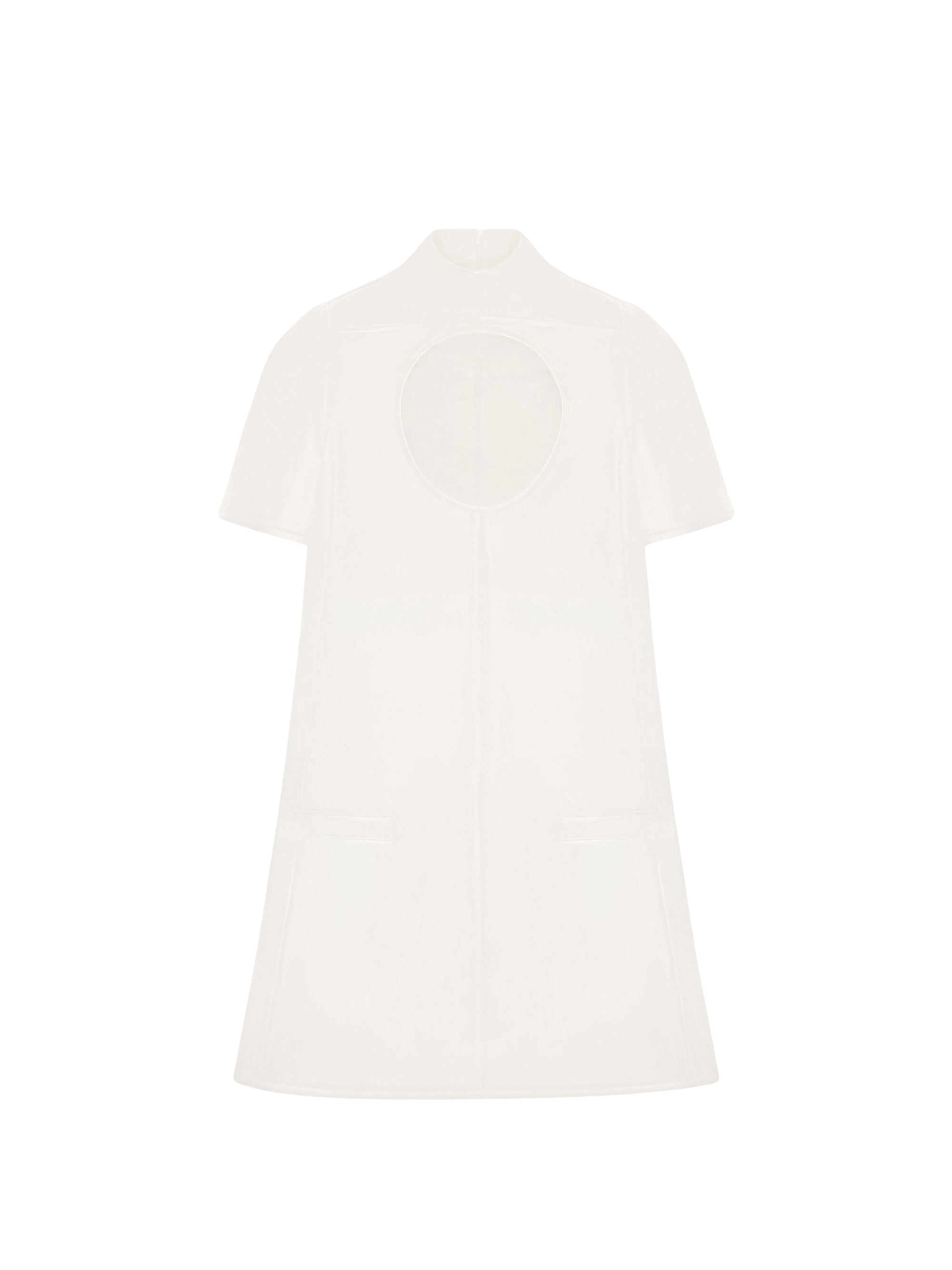 Holistic sleeves crepe a-line Dress - Heritage White