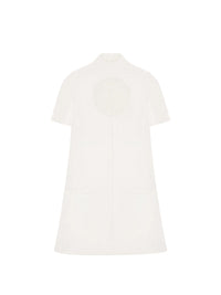 Holistic sleeves crepe a-line Dress - White