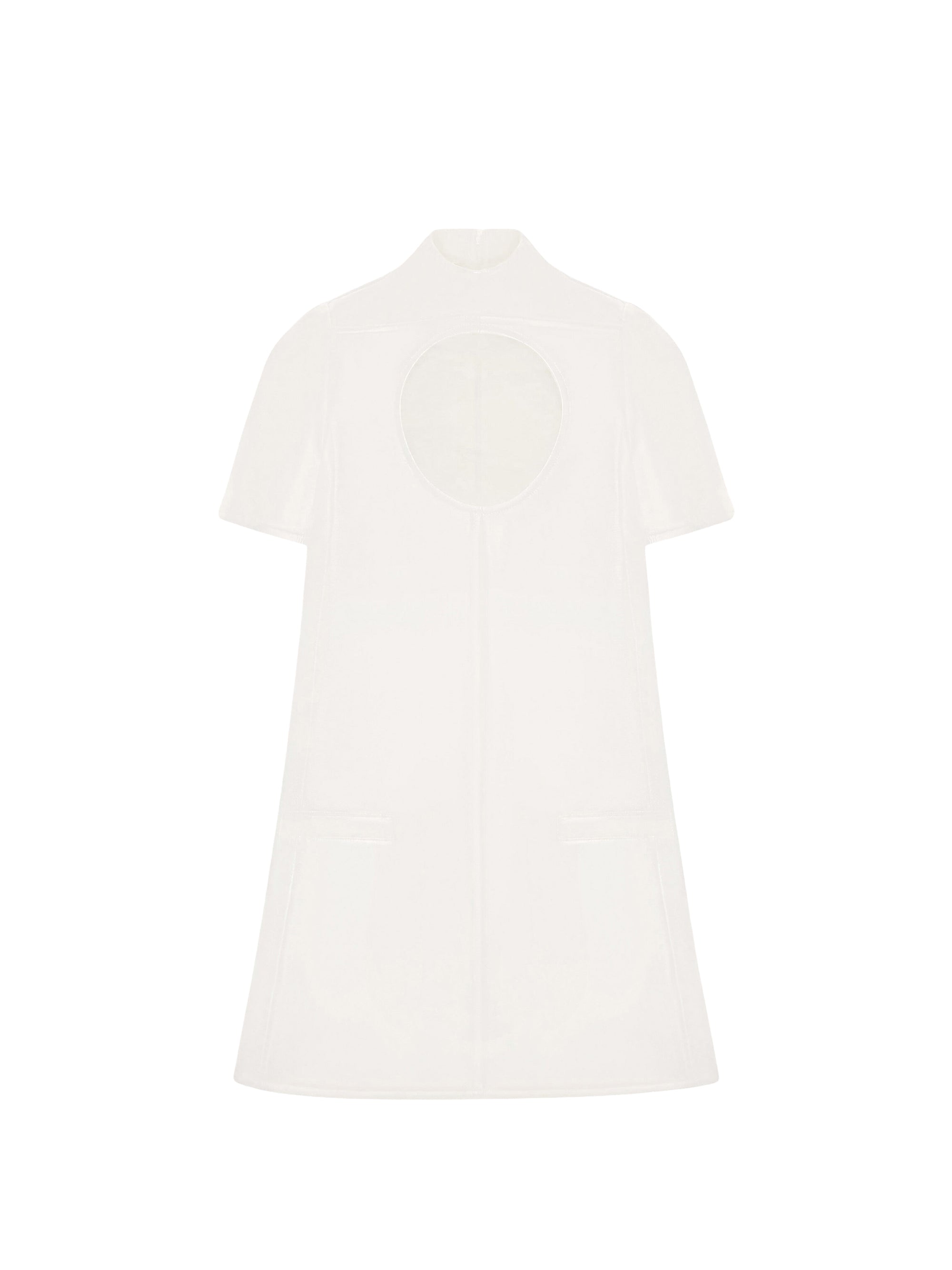 Holistic sleeves crepe a-line Dress - White