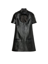Holistic vinyl sleeves Dress - Black