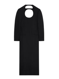 Open-back circle tailored long Dress - Black