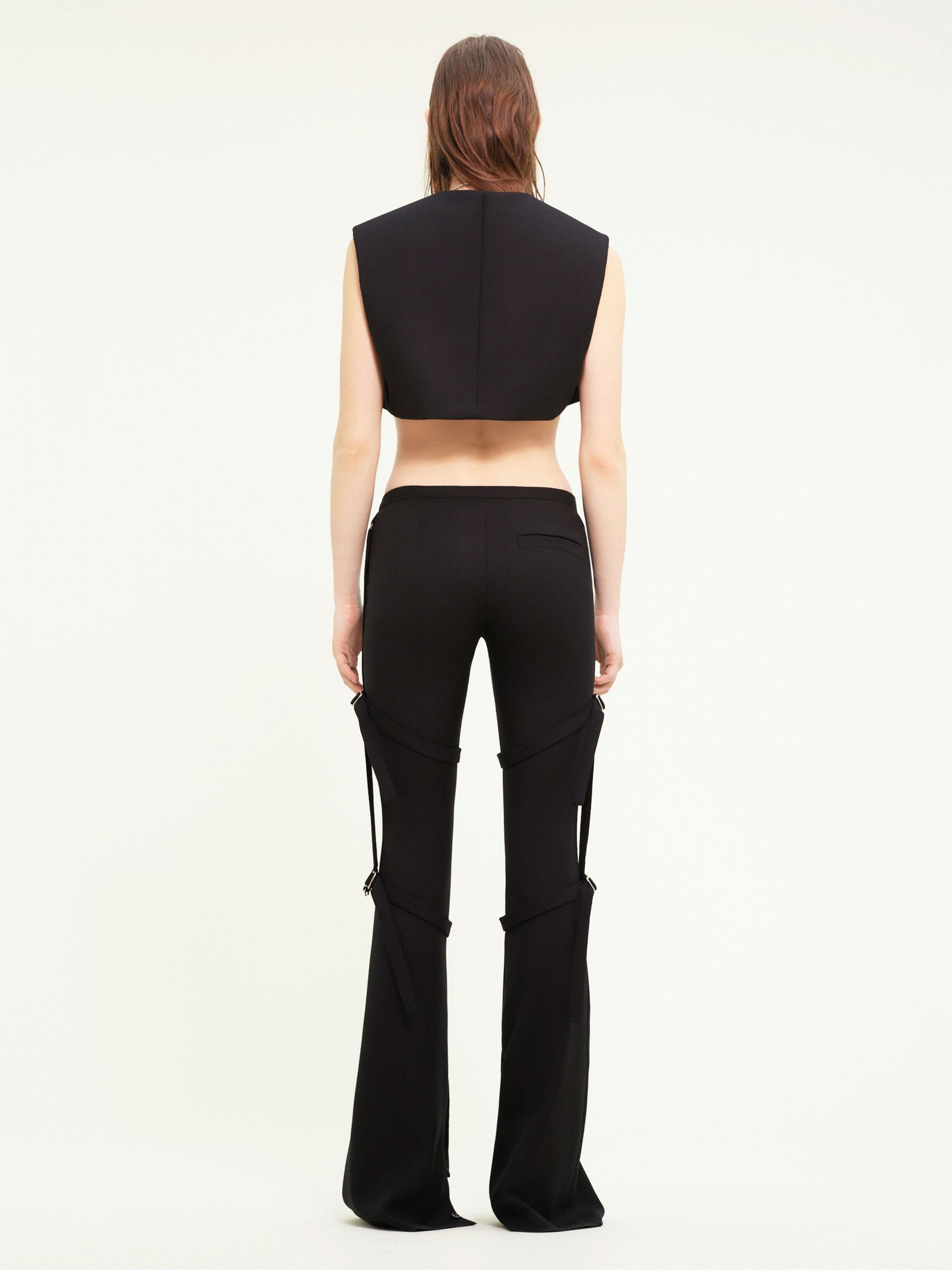 Holistic sleeveless wool cropped Top - Black