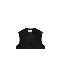 Holistic sleeveless wool cropped Top - Black