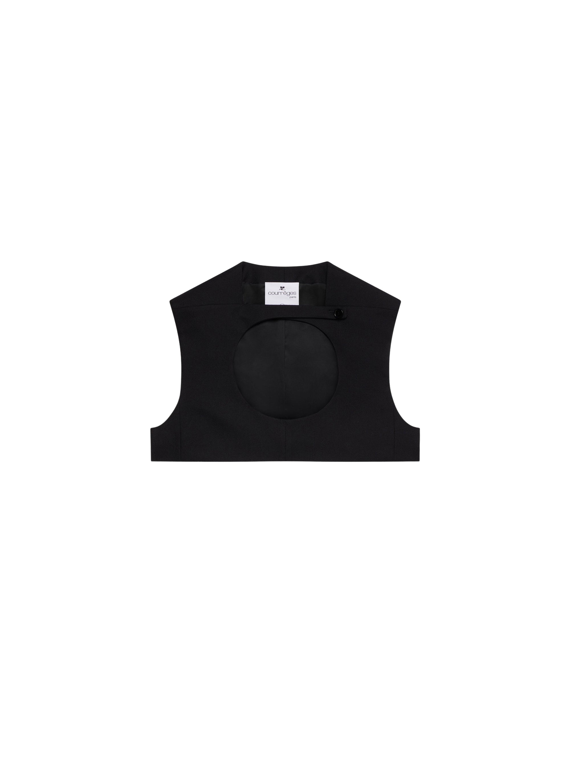 Holistic sleeveless wool cropped Top - Black