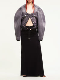 Cocoon stonewashed denim Jacket - Grey
