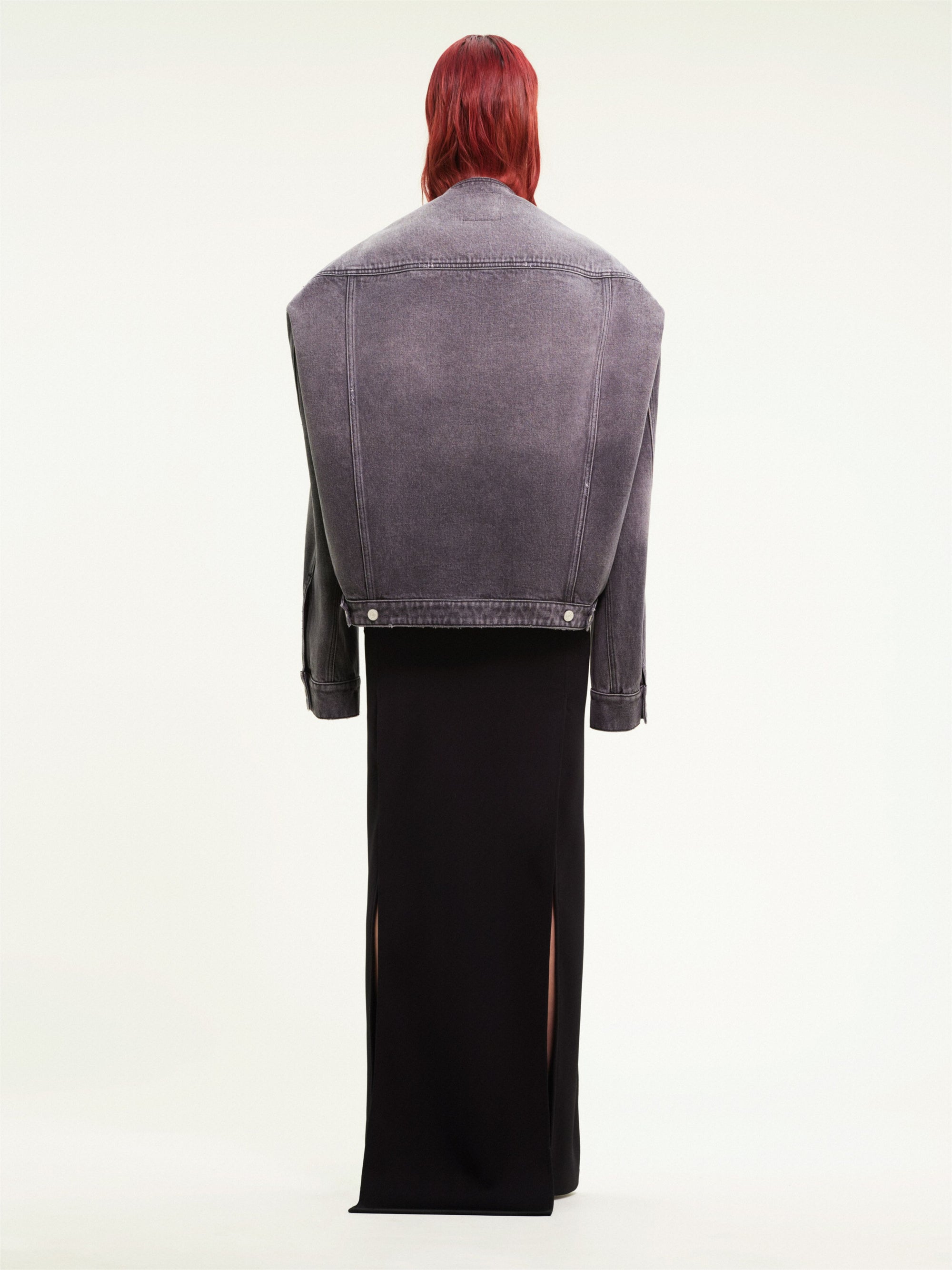 Cocoon stonewashed denim Jacket - Grey