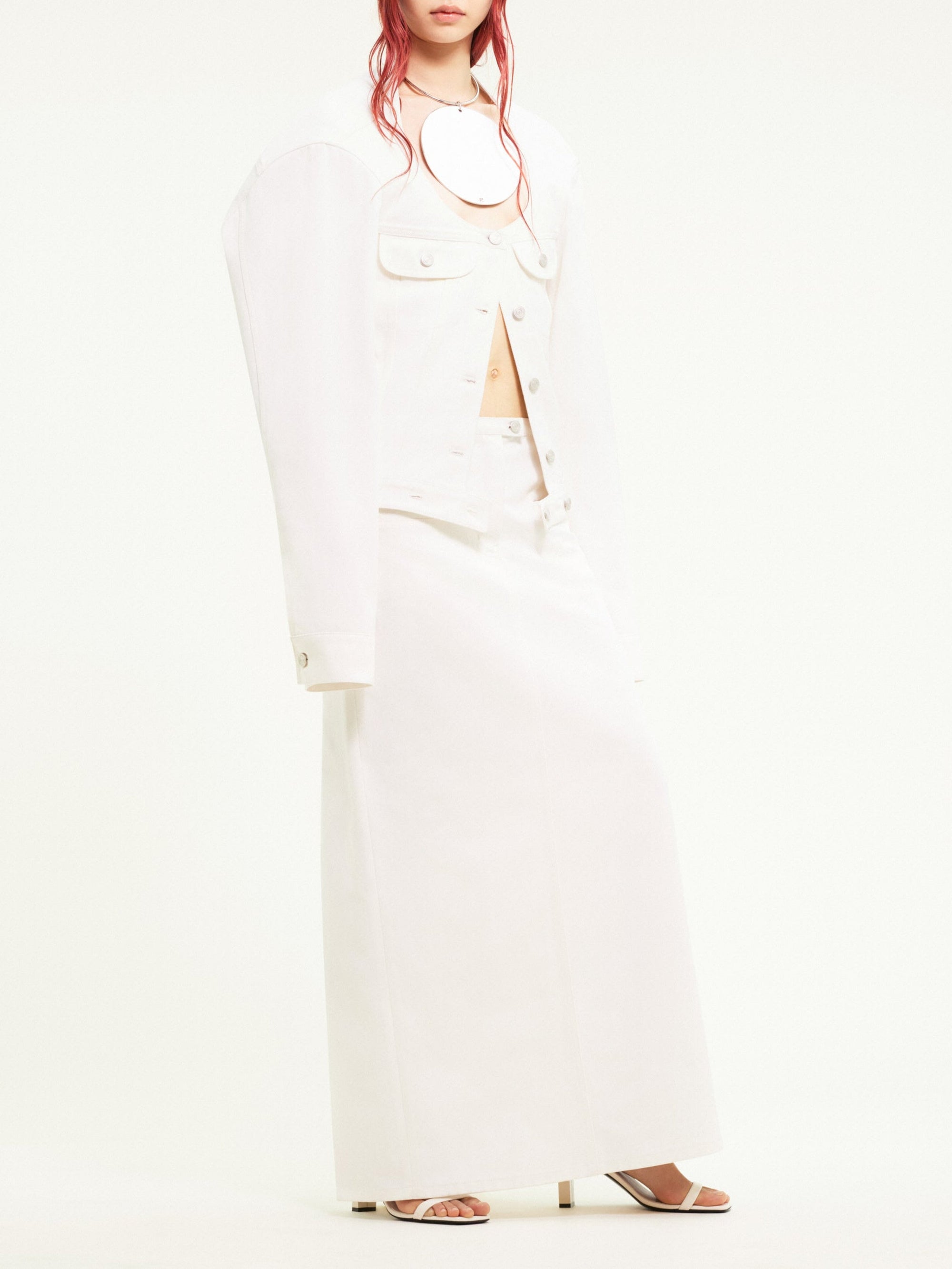Oversized denim Jacket - White