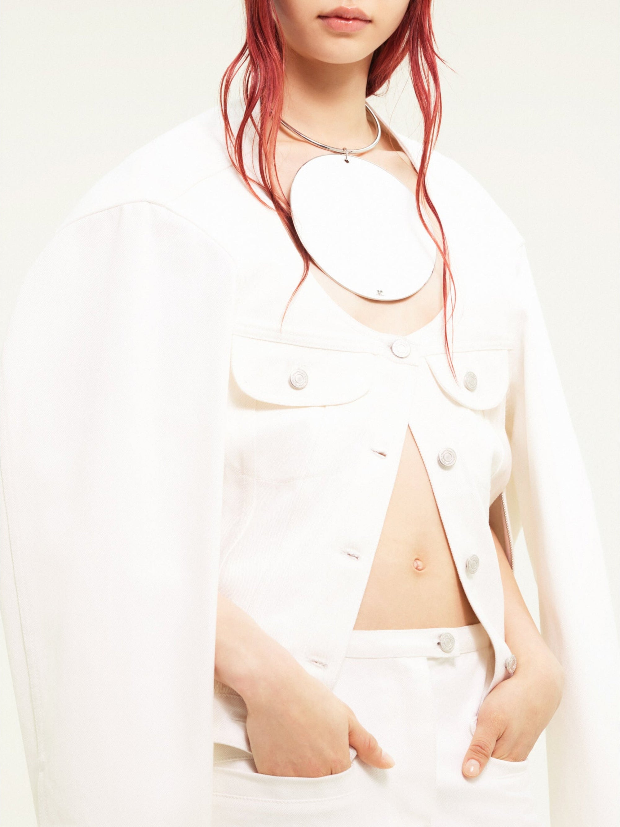 Oversized denim Jacket - White
