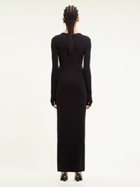 Holistic crepe jersey long Dress - Black