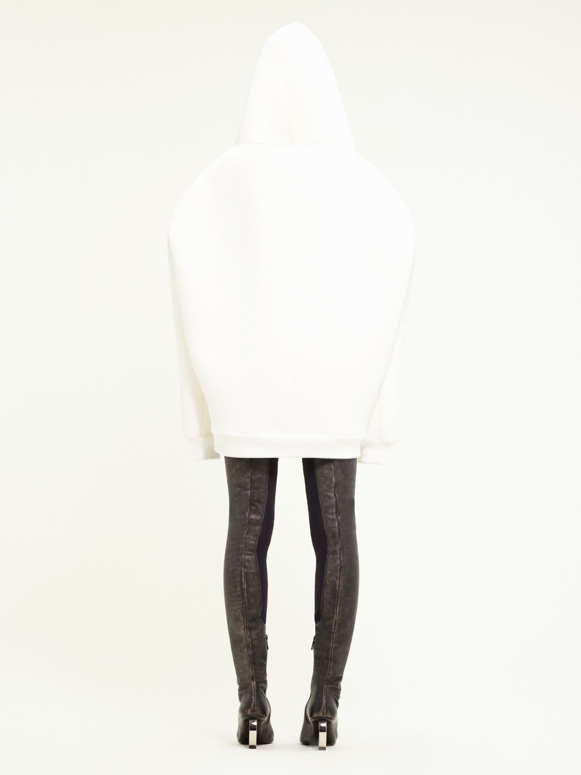 Cocoon hooded mini Dress - White