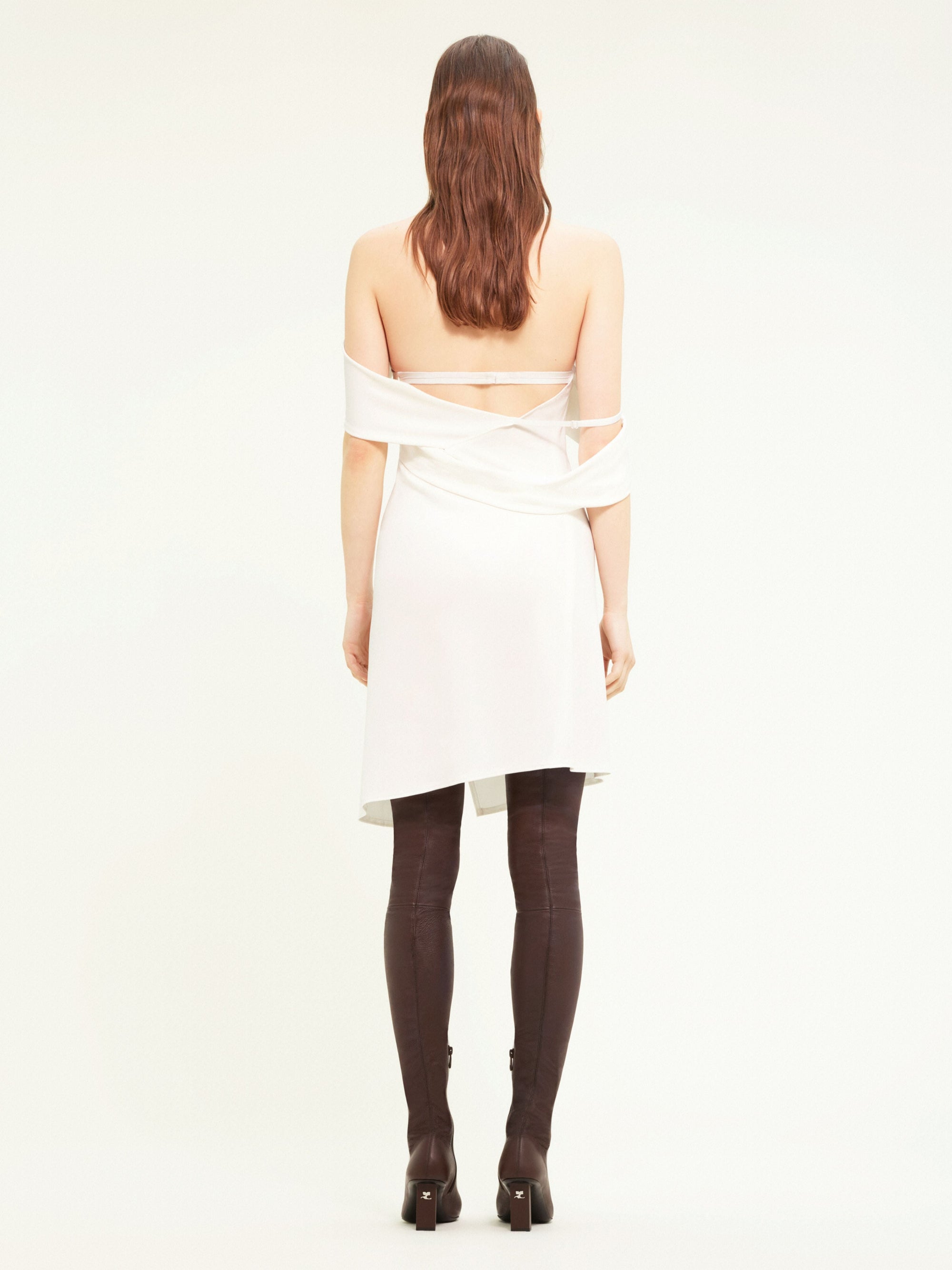 New age crepe jersey mini Dress - Heritage White