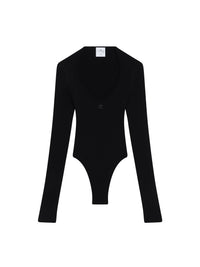 Holistic rib knit Bodysuit - Black