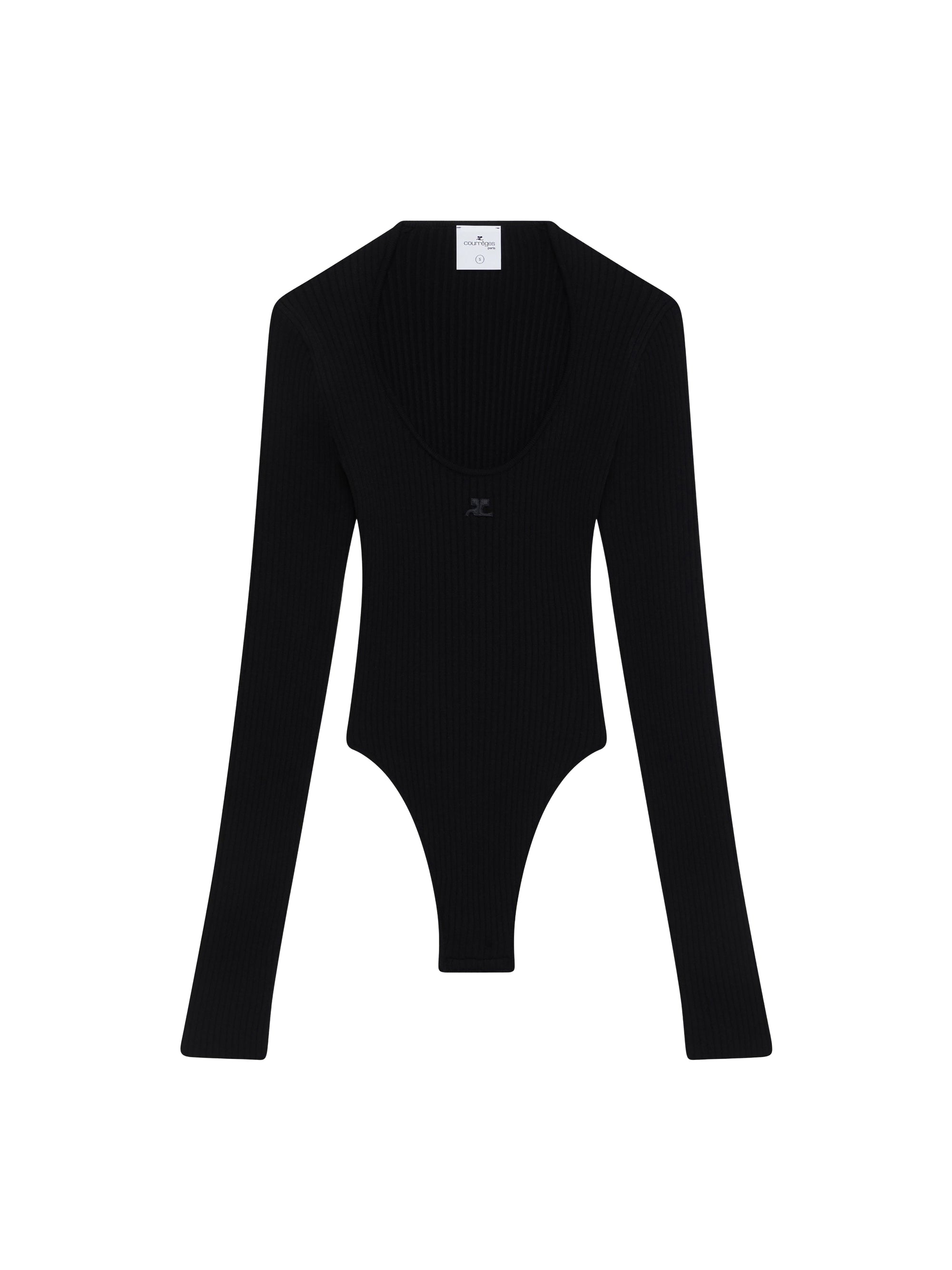 Holistic rib knit Bodysuit - Black