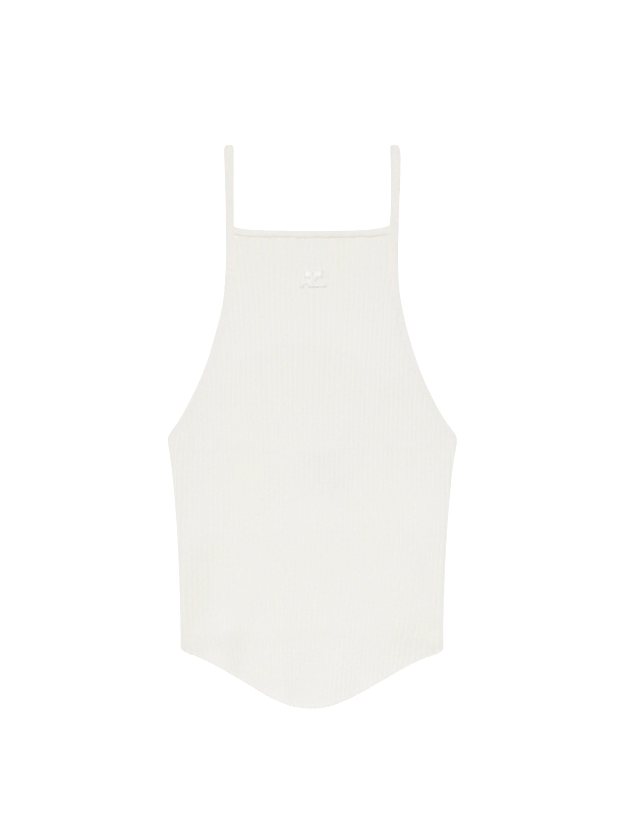 Holistic rib knit tank Top - White