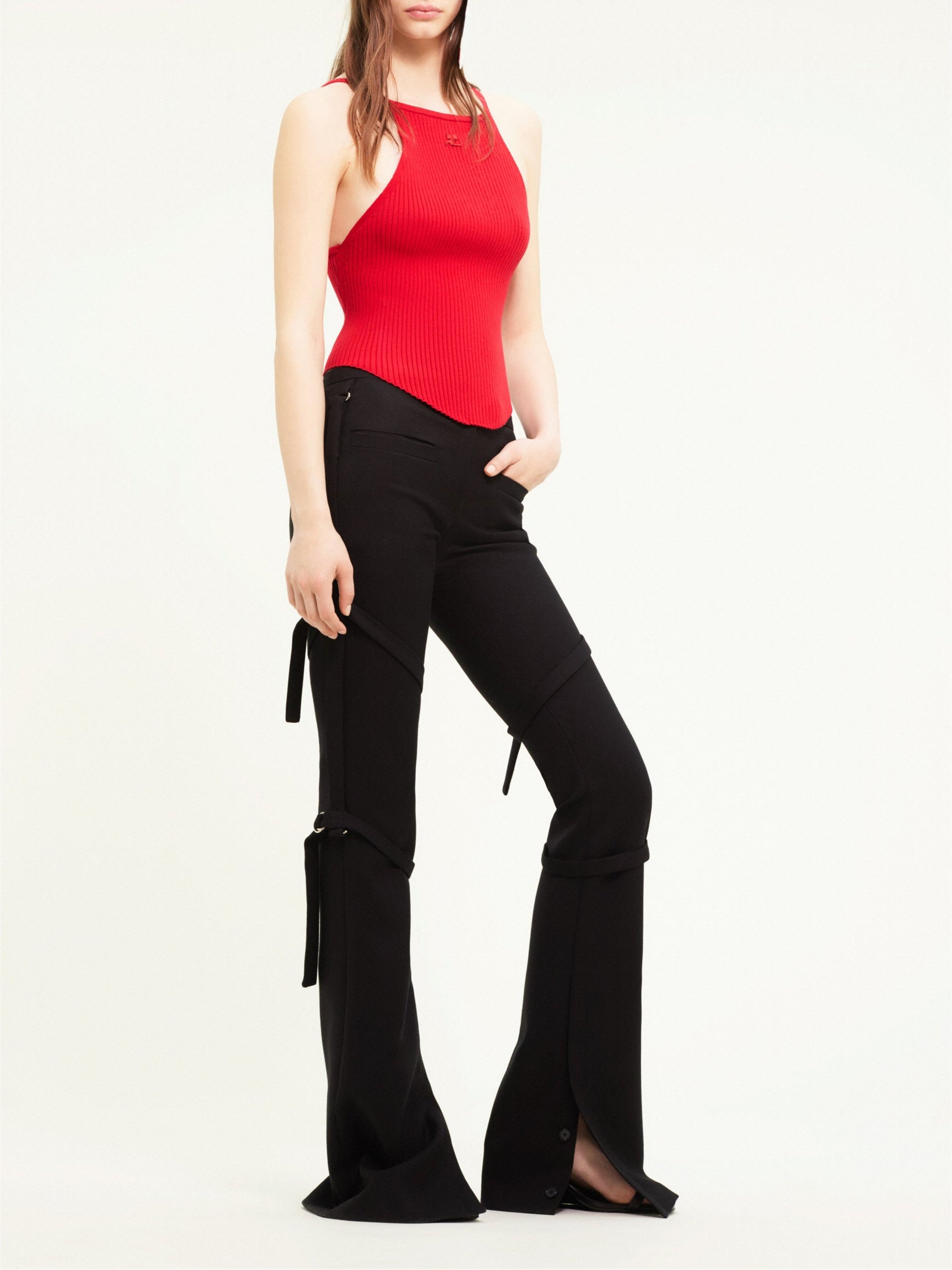 Holistic ribbed knit Top - Burgundy
