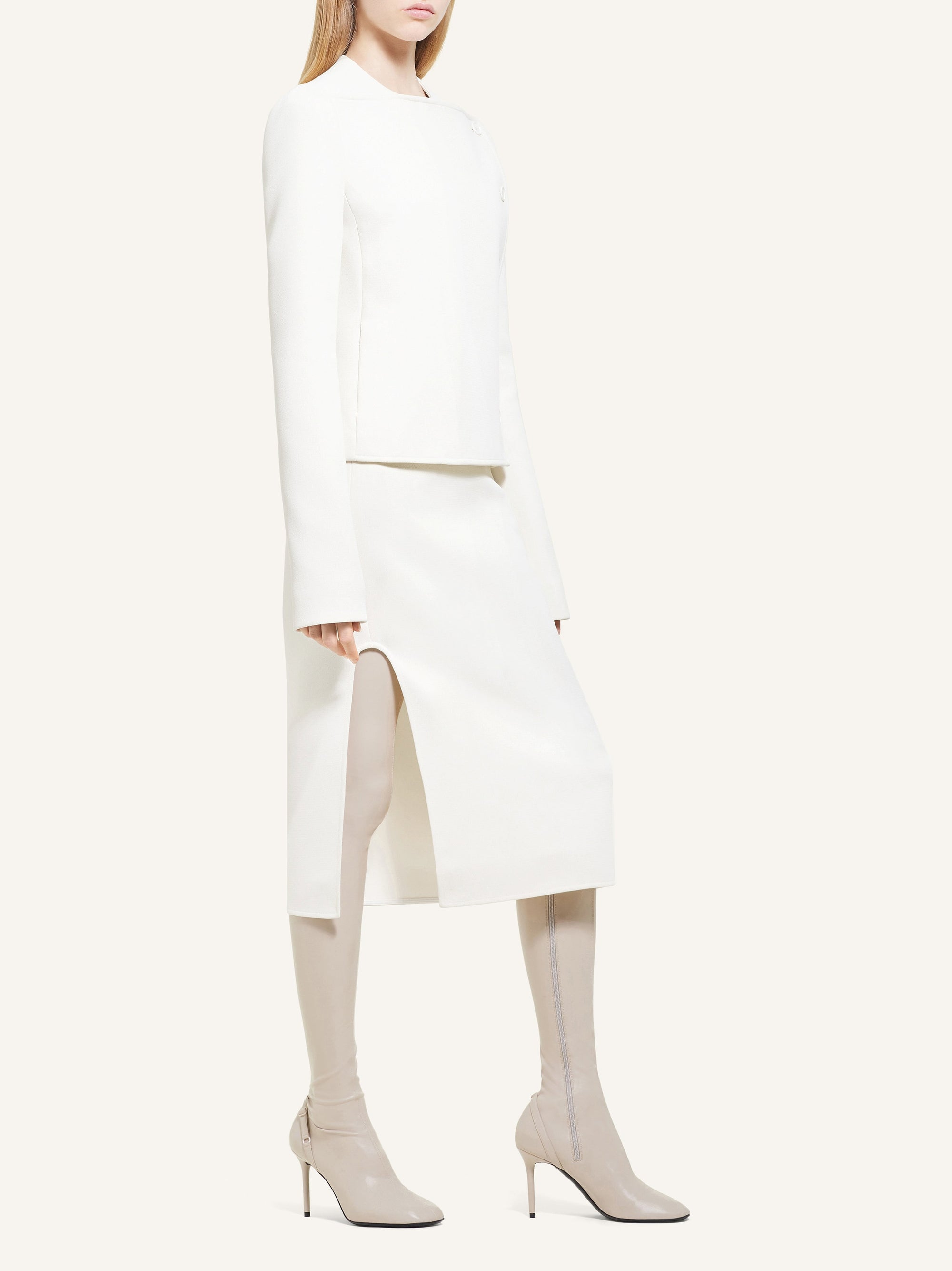 Oblique heritage midi Skirt - Natural