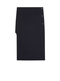 Oblique tailored wool midi Skirt - Black
