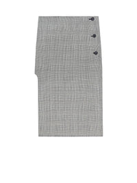 Oblique prince of wales midi Skirt - Black & Natural