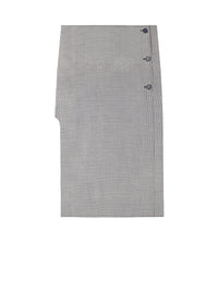 Oblique houndstooth midi Skirt - Black & Natural