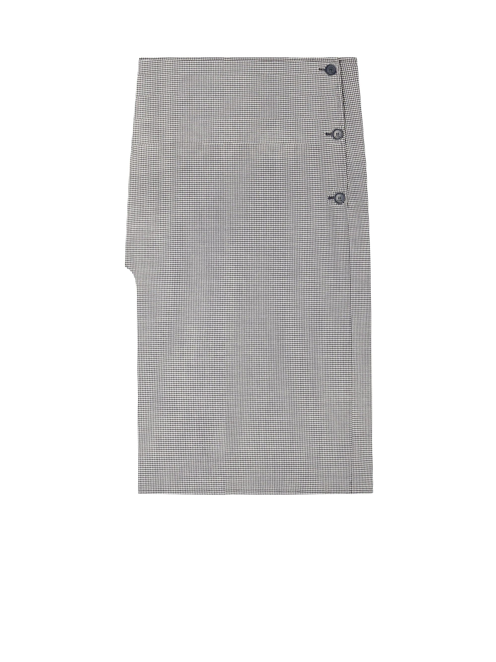 Oblique houndstooth midi Skirt - Black & Natural