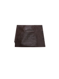 Oblique vinyl mini Skirt - Chocolate