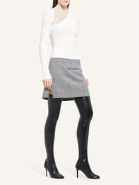 Oblique prince of wales mini Skirt - Black & Natural