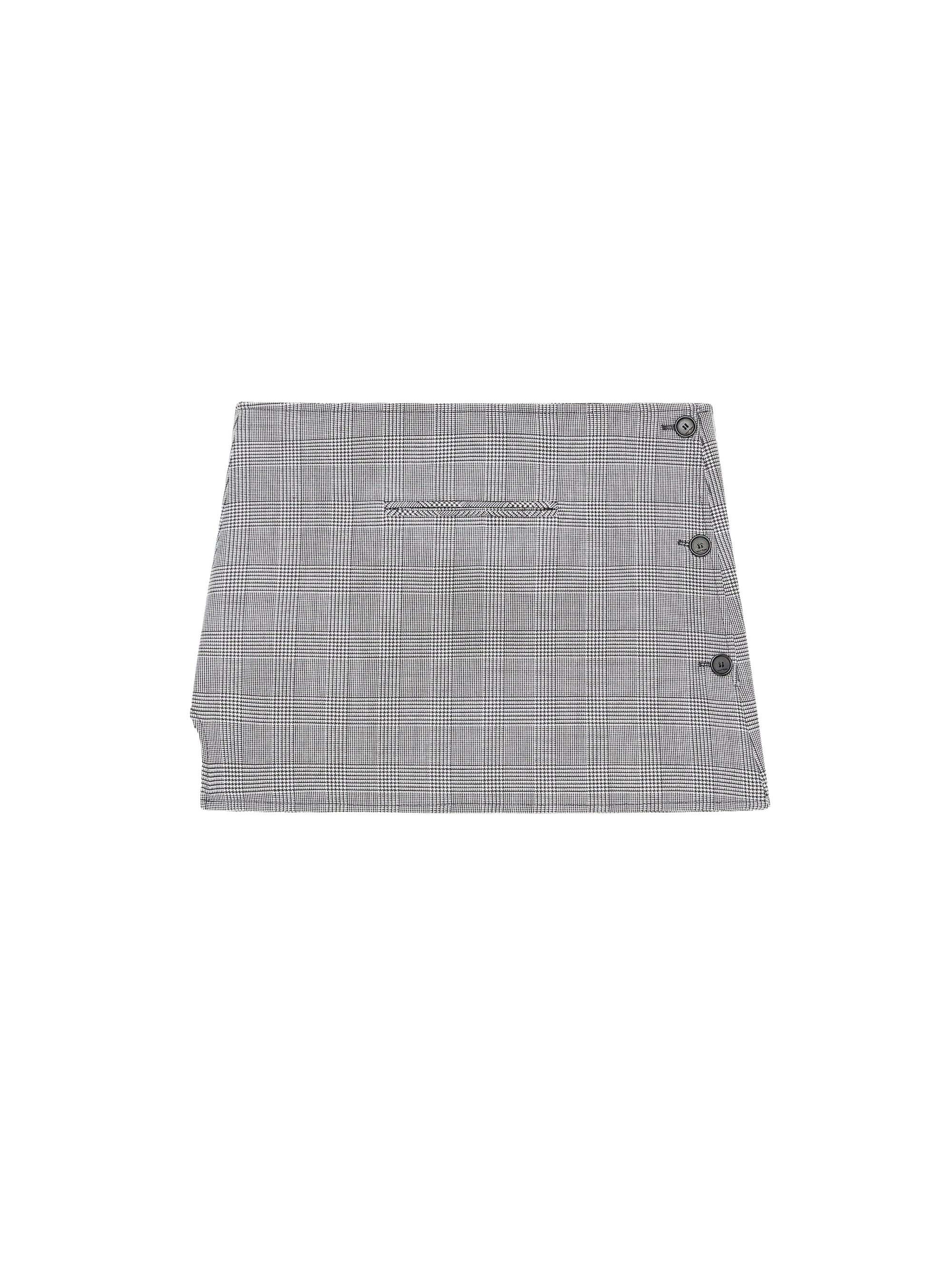 Oblique prince of wales mini Skirt - Black & Natural
