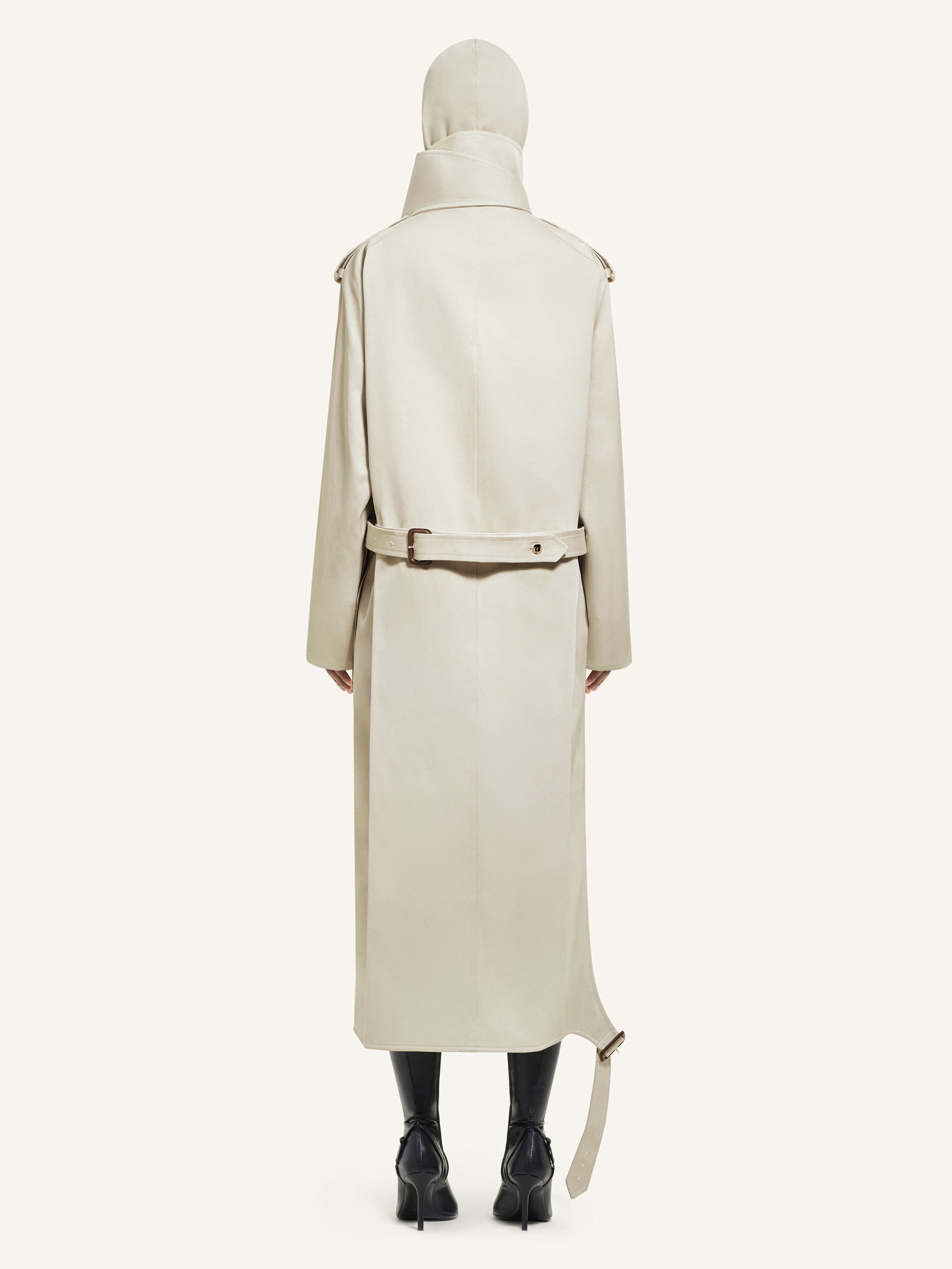 Long oblique trench Coat - Hemp