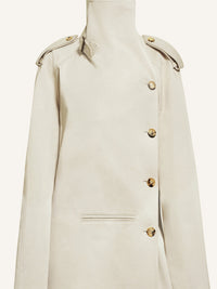 Long oblique trench Coat - Hemp