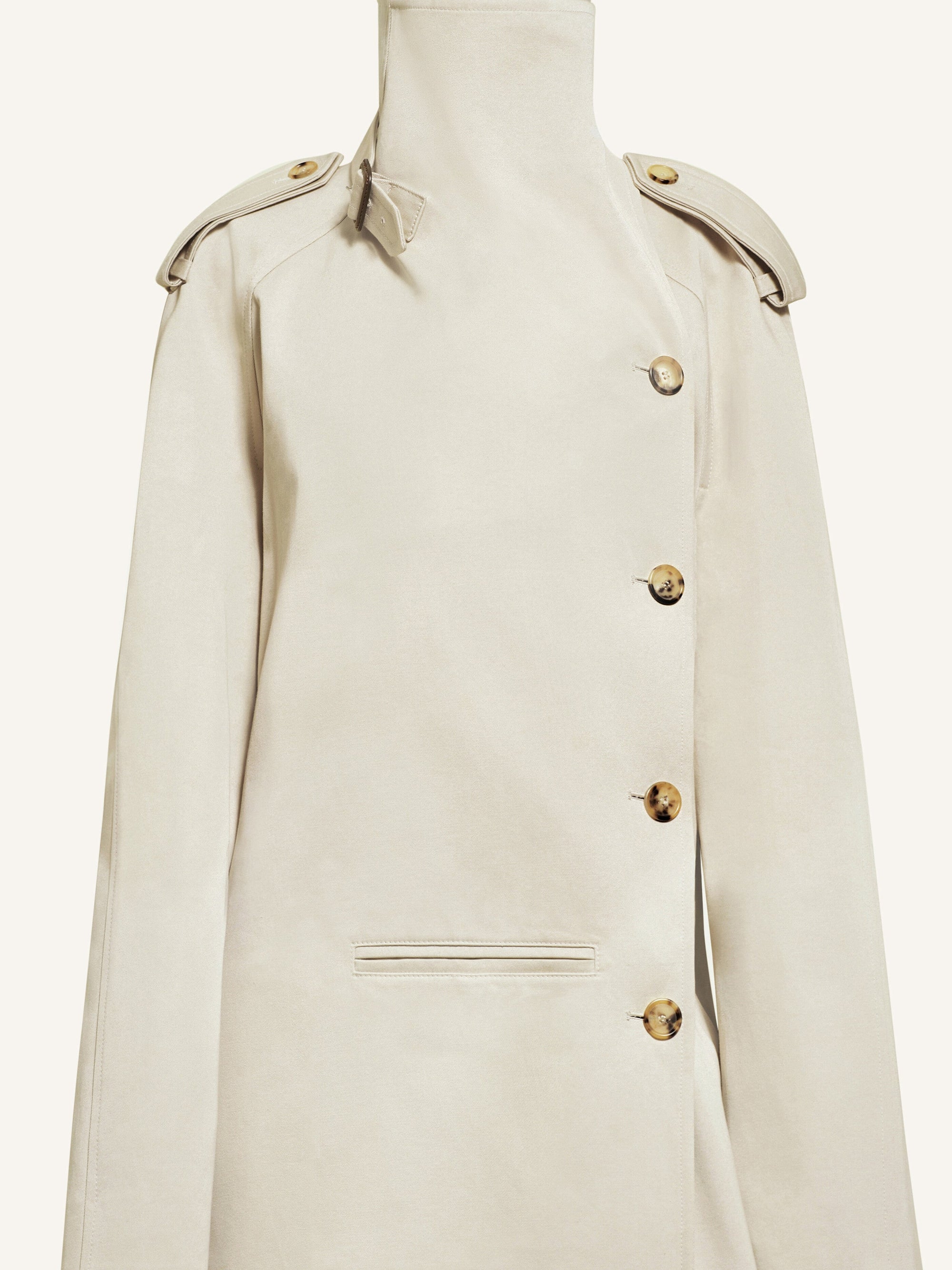 Long oblique trench Coat - Hemp