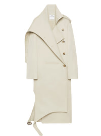 Long oblique trench Coat - Hemp