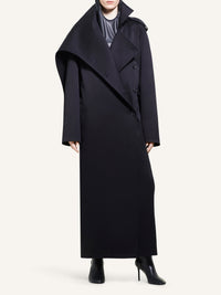 Long oblique trench Coat - Black