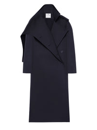 Long oblique trench Coat - Black