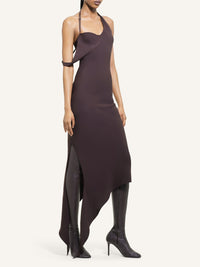 UnDressed long crepe Dress - Chocolate