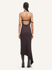 UnDressed long crepe Dress - Chocolate
