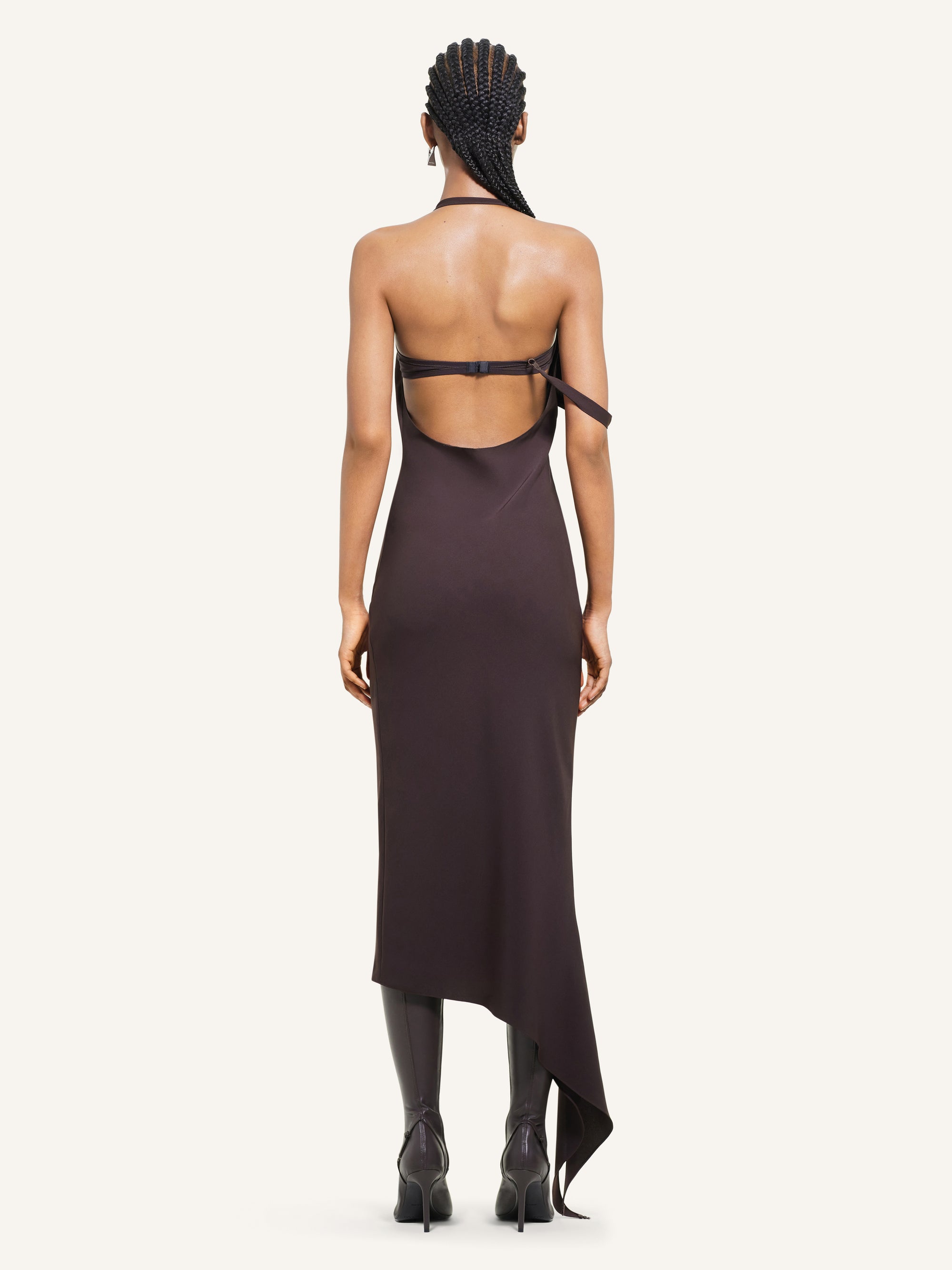 UnDressed long crepe Dress - Chocolate