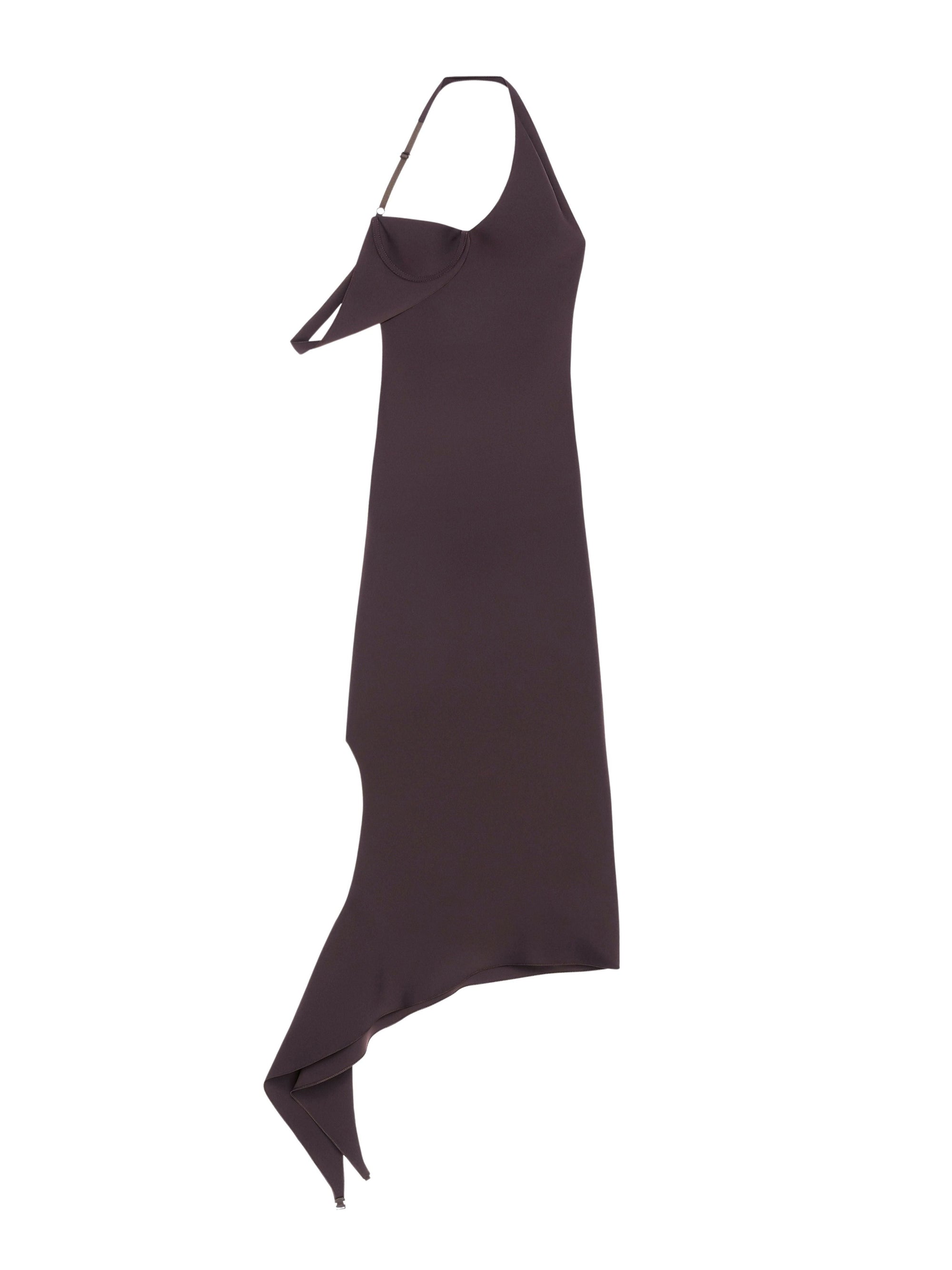 UnDressed long crepe Dress - Chocolate
