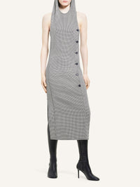 Mini oblique houndstooth space Dress - Black