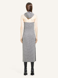Mini oblique houndstooth space wool Dress - Black & Natural